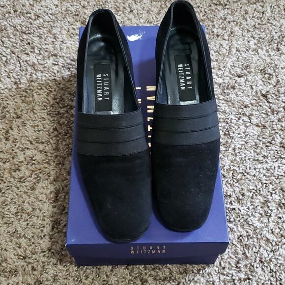Stuart Weitzman Gorham Black Suede Shoe - Picture 1 of 9